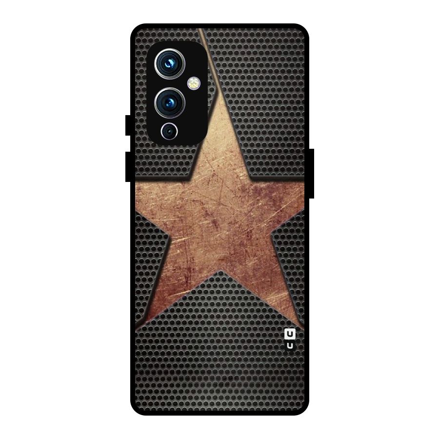 Rugged Gold Star Metal Back Case for OnePlus 9