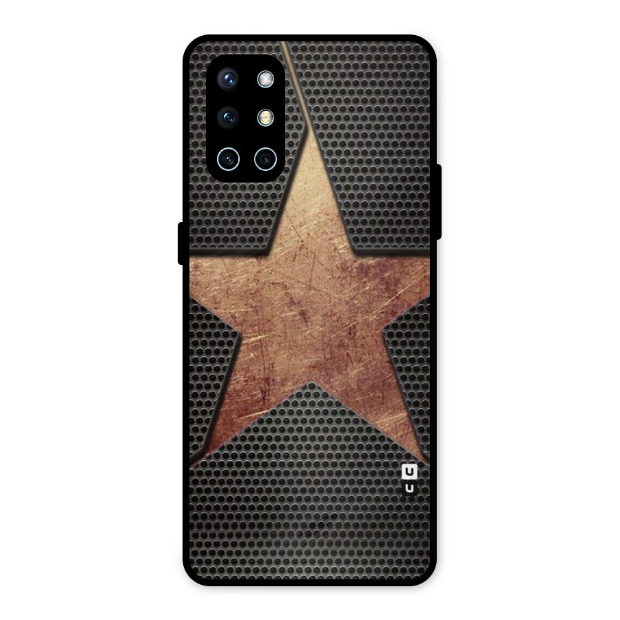 Rugged Gold Star Metal Back Case for OnePlus 9R
