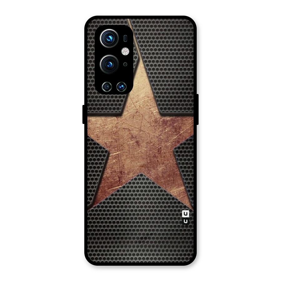 Rugged Gold Star Metal Back Case for OnePlus 9 Pro