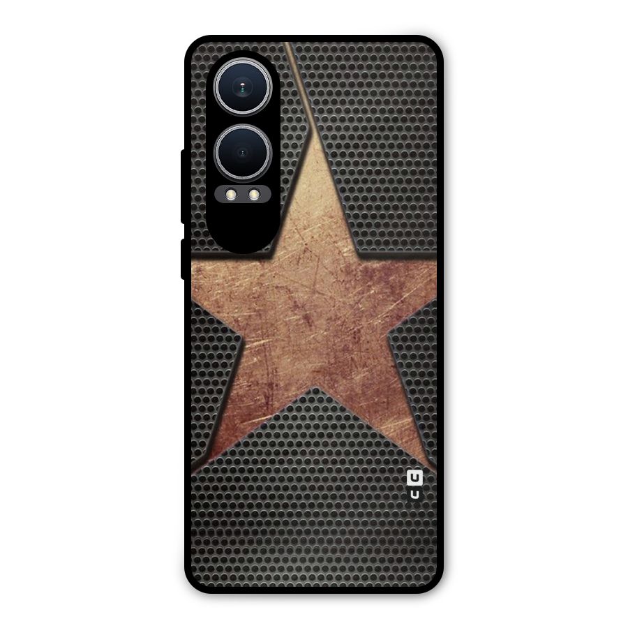 Rugged Gold Star Metal Back Case for OnePlus Nord CE4 Lite