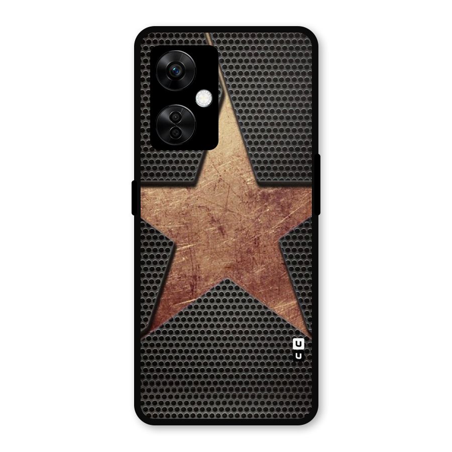 Rugged Gold Star Metal Back Case for OnePlus Nord CE 3 Lite