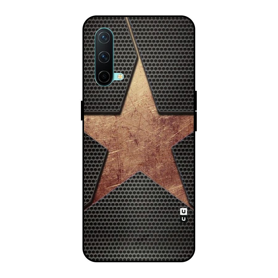 Rugged Gold Star Metal Back Case for OnePlus Nord CE 5G