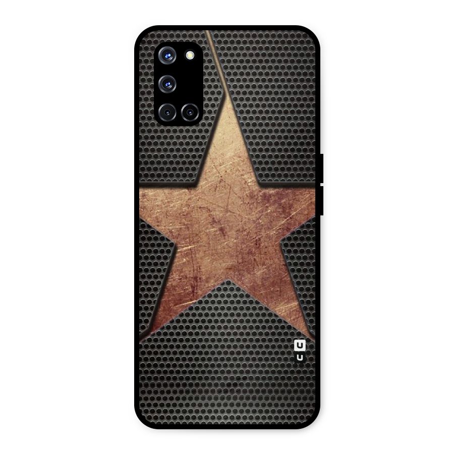 Rugged Gold Star Metal Back Case for Oppo A52