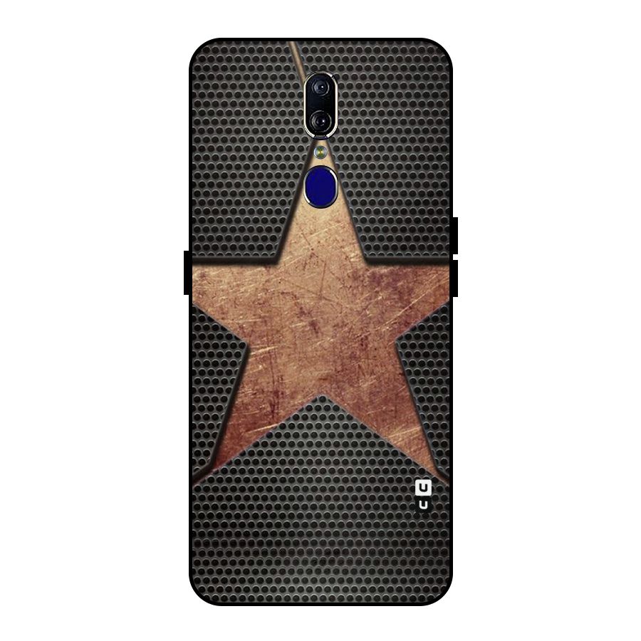 Rugged Gold Star Metal Back Case for Oppo F11