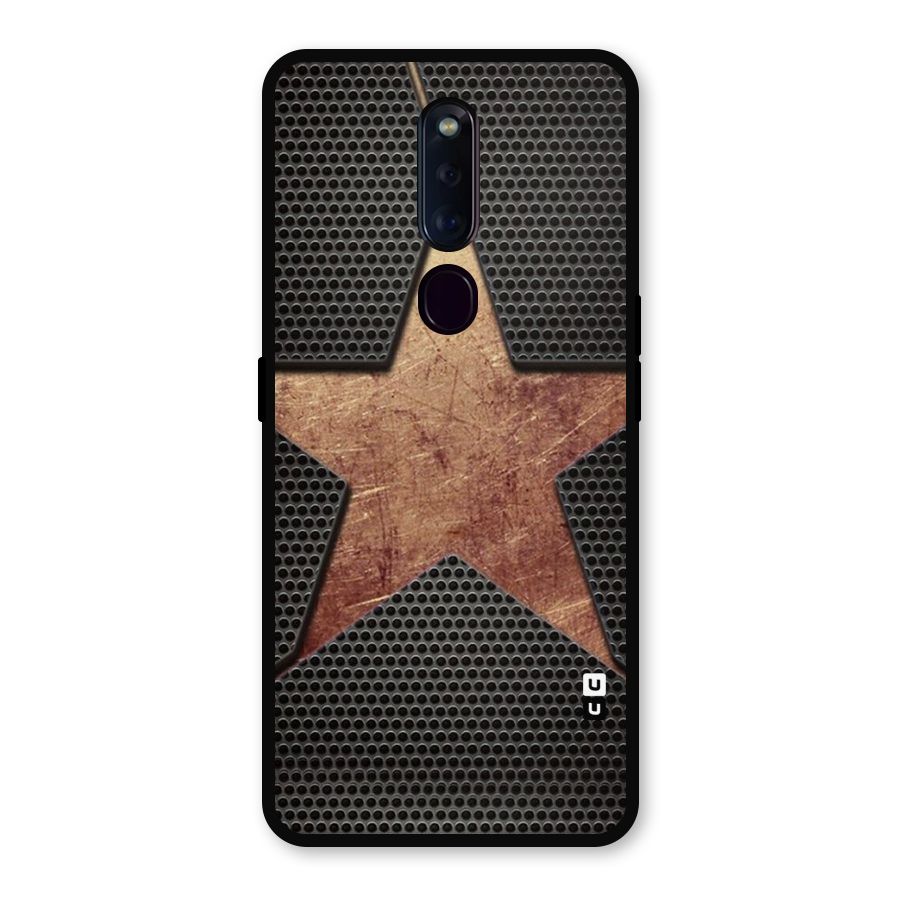 Rugged Gold Star Metal Back Case for Oppo F11 Pro