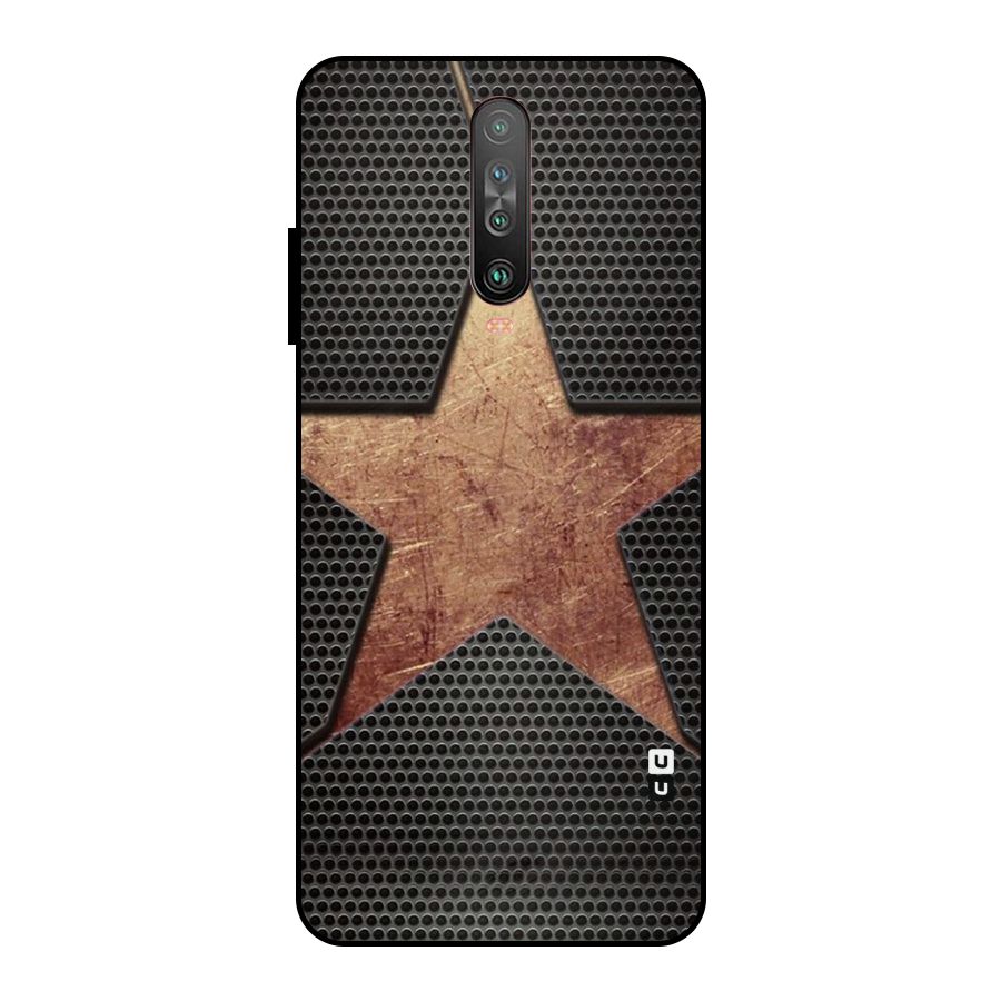 Rugged Gold Star Metal Back Case for Poco X2