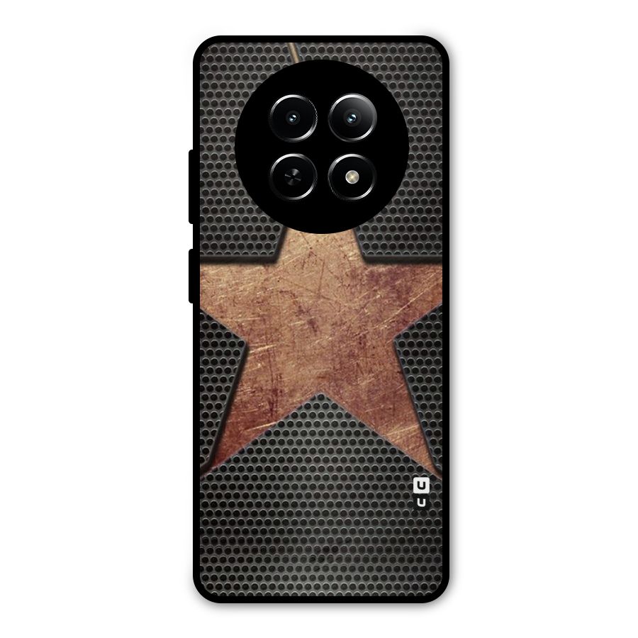 Rugged Gold Star Metal Back Case for Realme 12 5G