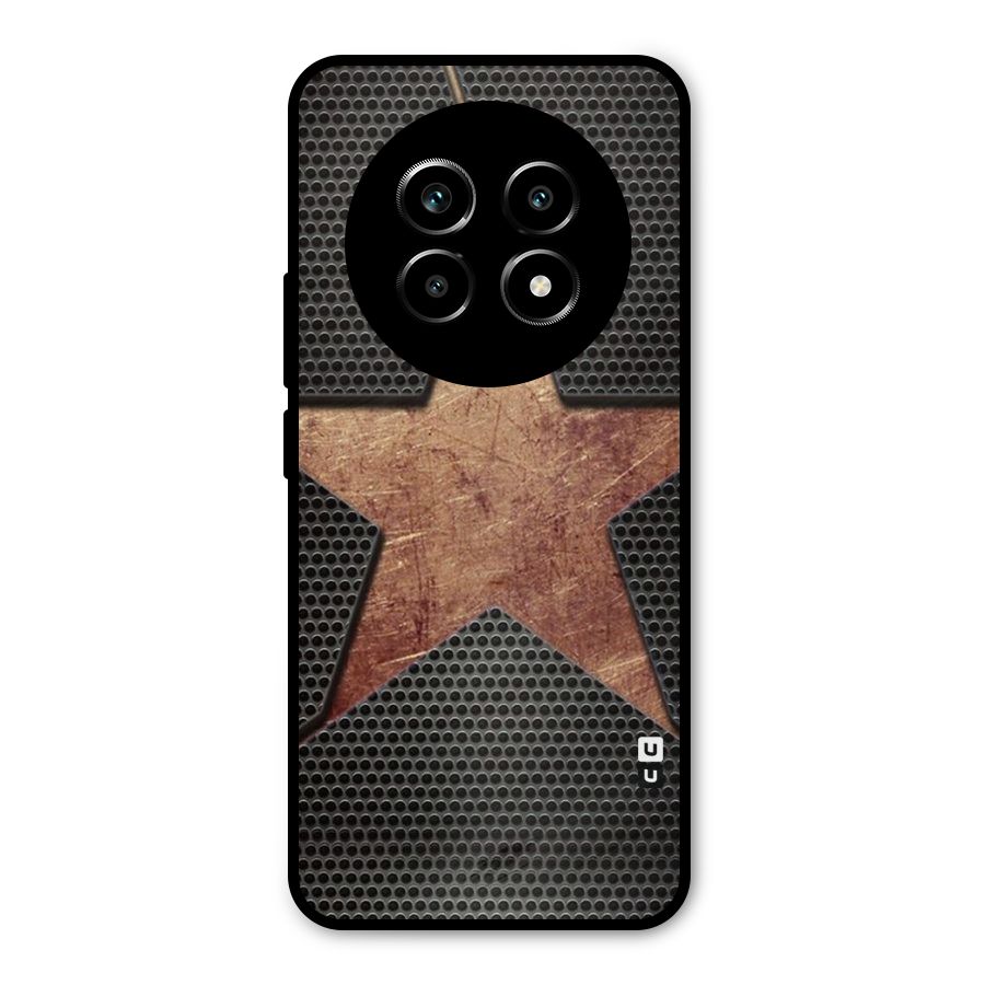 Rugged Gold Star Metal Back Case for Realme 14 Pro Lite