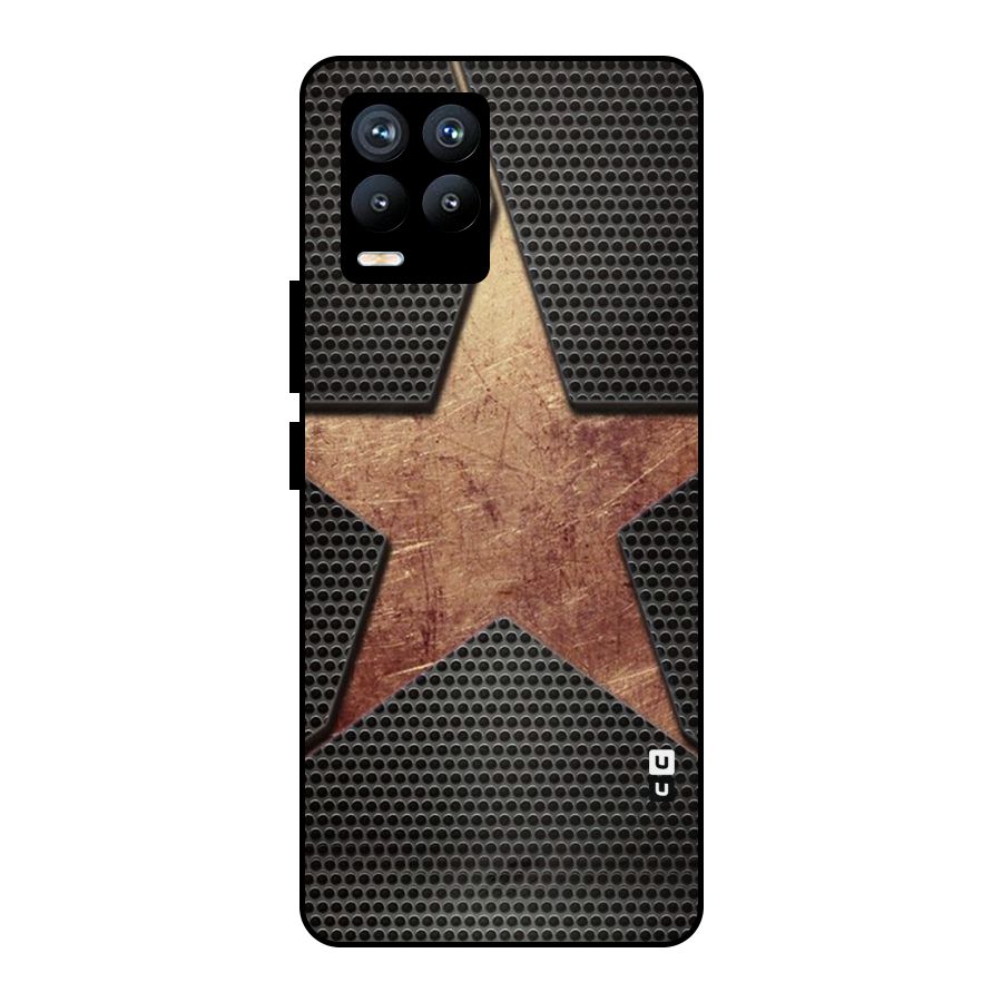 Rugged Gold Star Metal Back Case for Realme 8 Pro