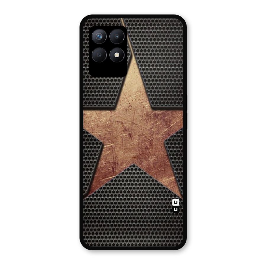 Rugged Gold Star Metal Back Case for Realme 8i