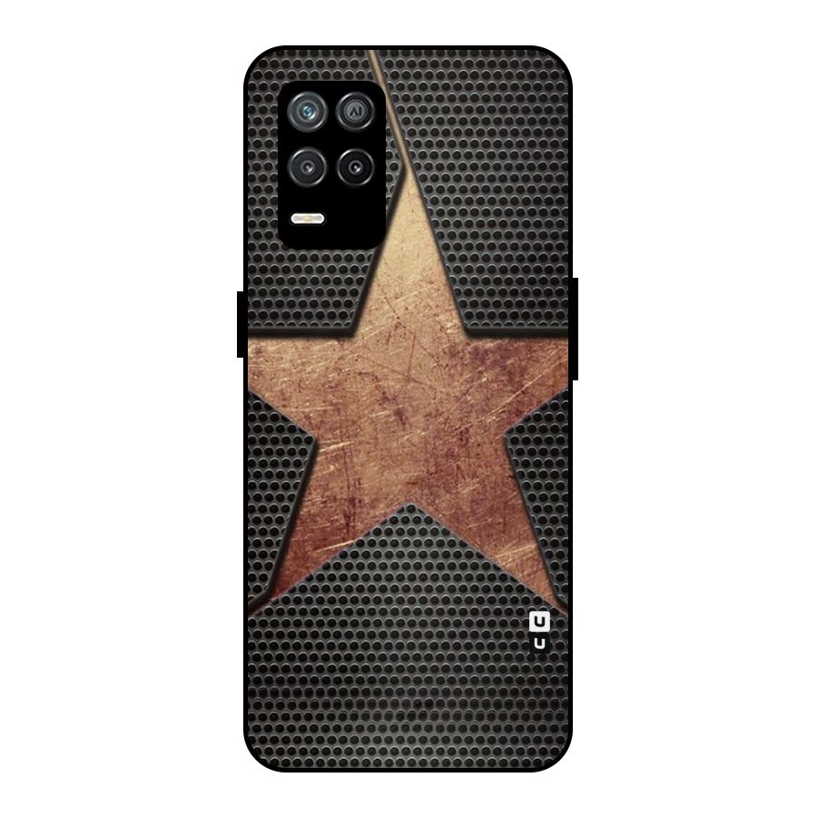 Rugged Gold Star Metal Back Case for Realme 9 5G