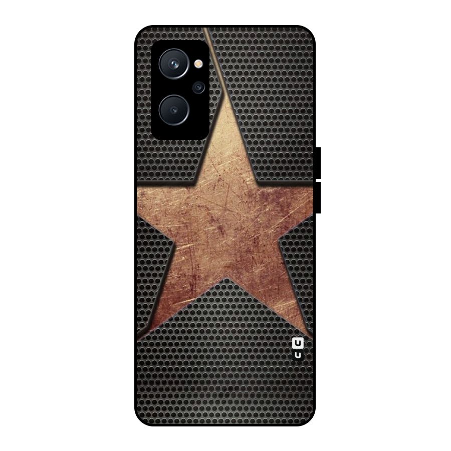 Rugged Gold Star Metal Back Case for Realme 9i 5G