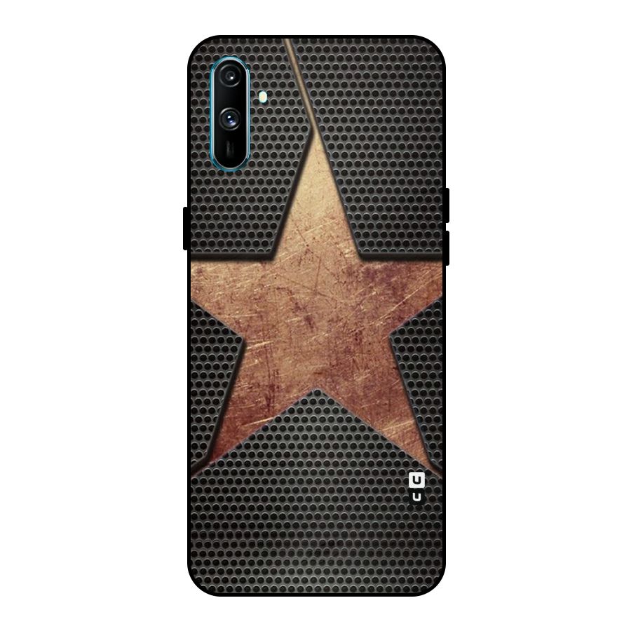 Rugged Gold Star Metal Back Case for Realme C3