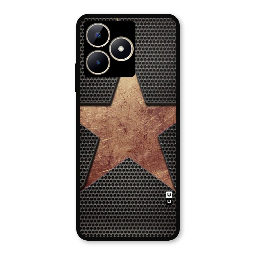 Rugged Gold Star Metal Back Case for Realme C53