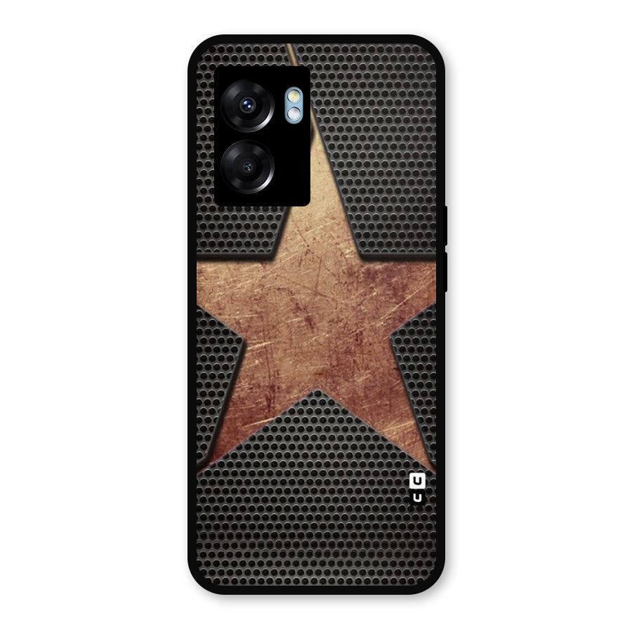 Rugged Gold Star Metal Back Case for Realme Narzo 50 5G