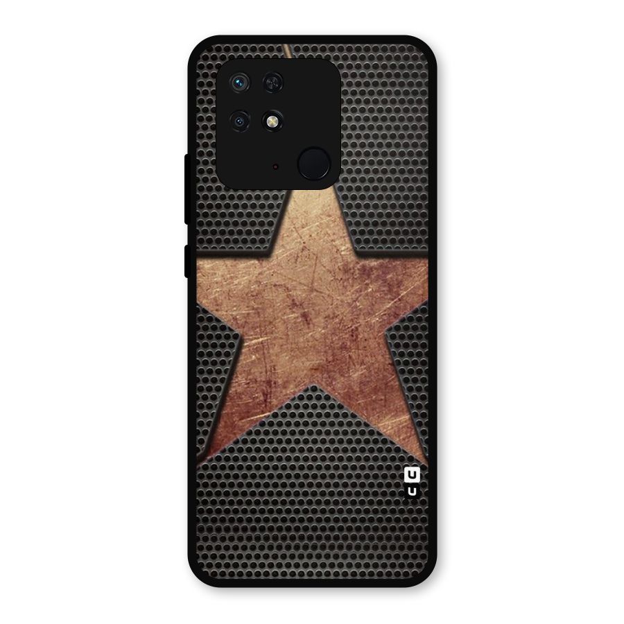 Rugged Gold Star Metal Back Case for Redmi 10 Power