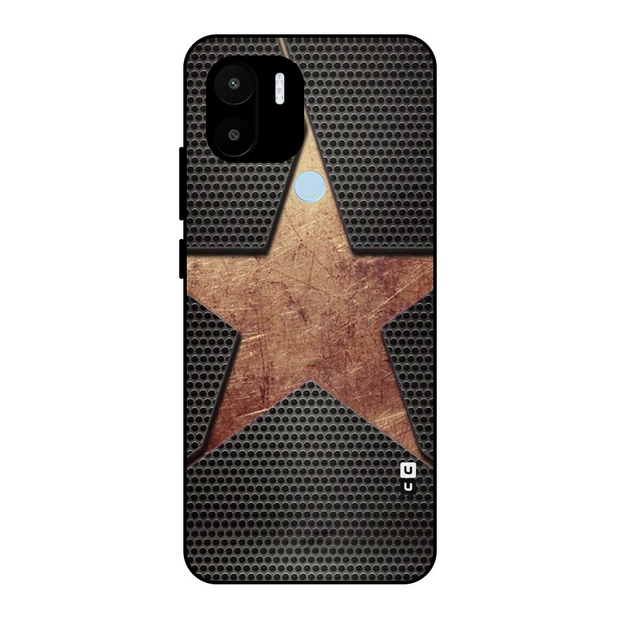 Rugged Gold Star Metal Back Case for Redmi A1+