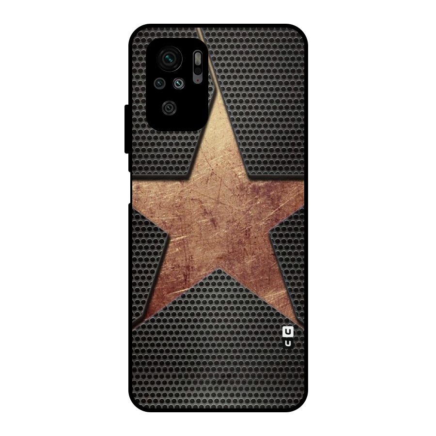 Rugged Gold Star Metal Back Case for Redmi Note 10S