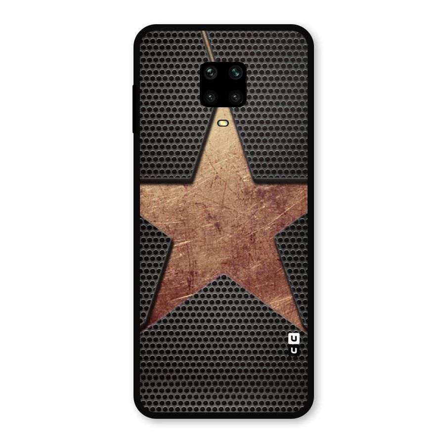 Rugged Gold Star Metal Back Case for Redmi Note 10 Lite