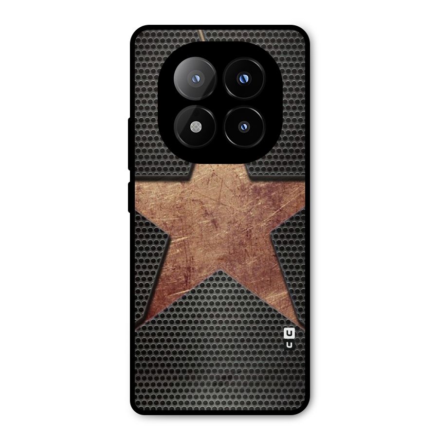Rugged Gold Star Metal Back Case for Redmi Note 14 Pro Plus 5G
