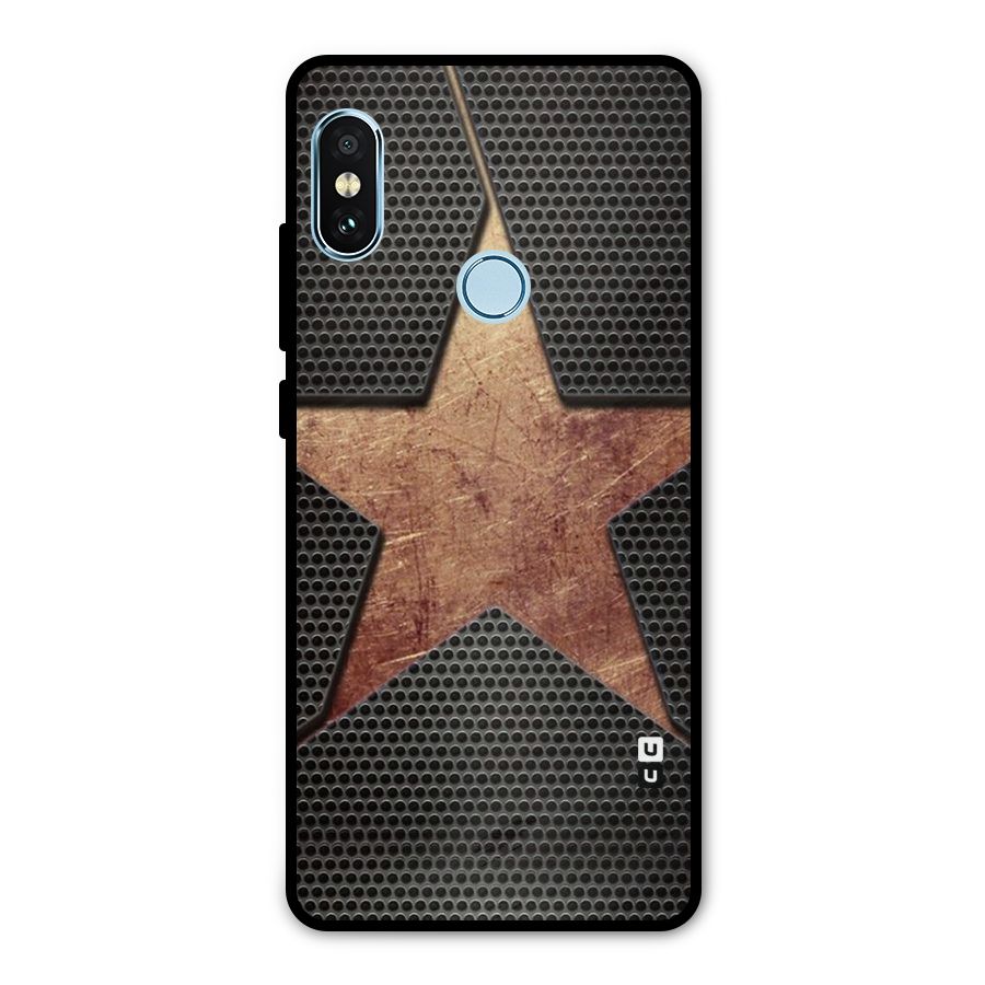 Rugged Gold Star Metal Back Case for Redmi Note 5 Pro