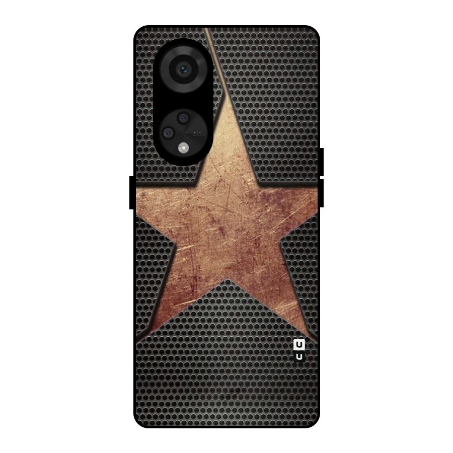 Rugged Gold Star Metal Back Case for Reno8 T 5G