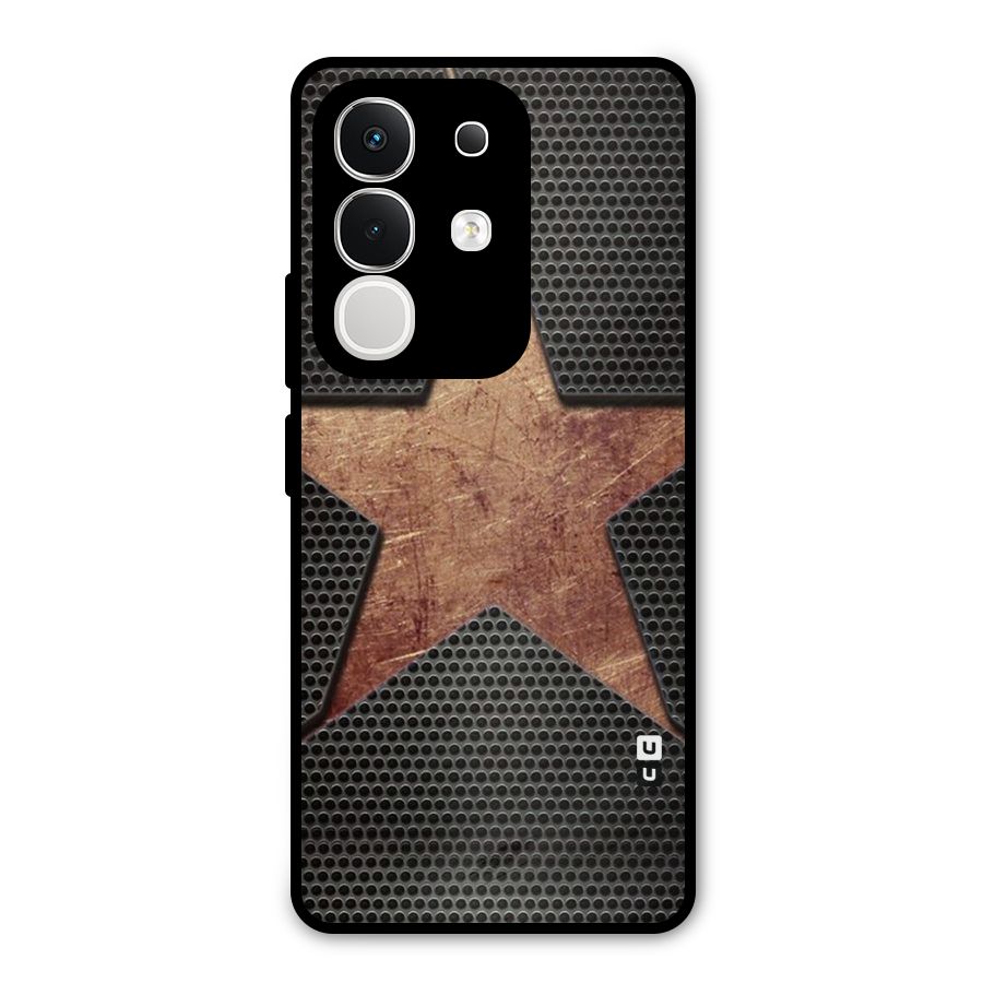 Rugged Gold Star Metal Back Case for Vivo T4x