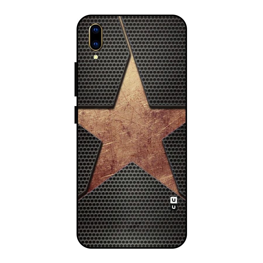 Rugged Gold Star Metal Back Case for Vivo V11 Pro