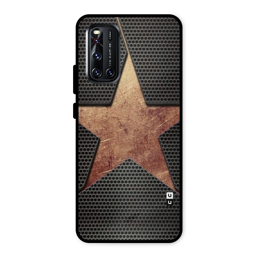Rugged Gold Star Metal Back Case for Vivo V19