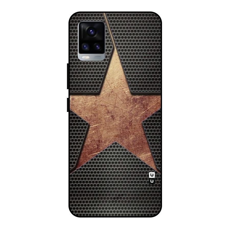 Rugged Gold Star Metal Back Case for Vivo V20