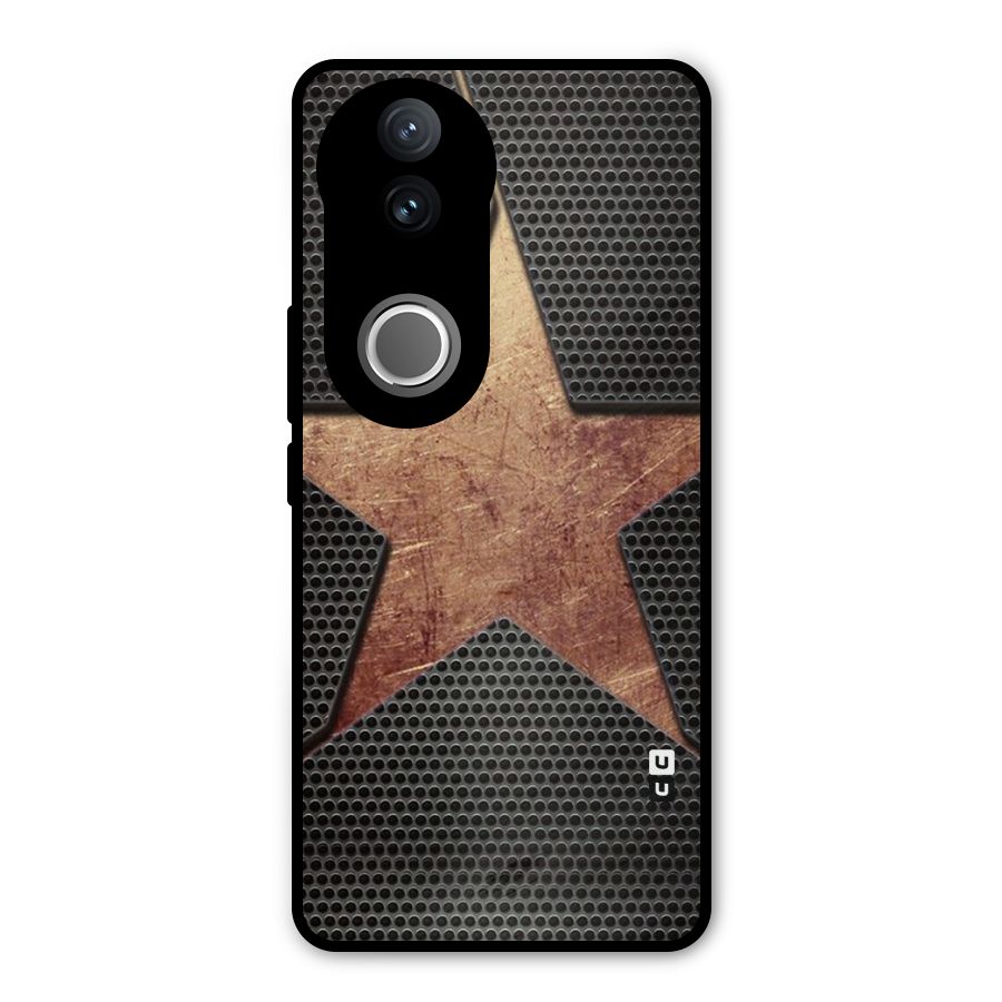 Rugged Gold Star Metal Back Case for Vivo V50e