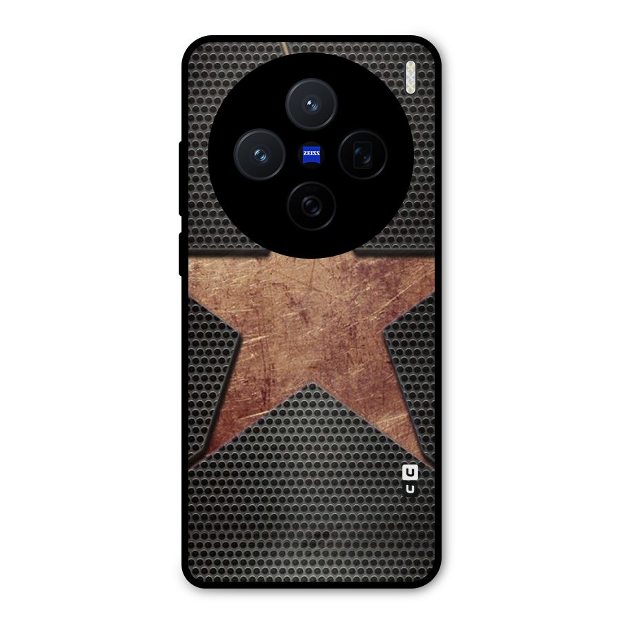 Rugged Gold Star Metal Back Case for Vivo X200