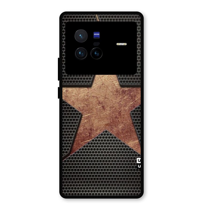 Rugged Gold Star Metal Back Case for Vivo X80