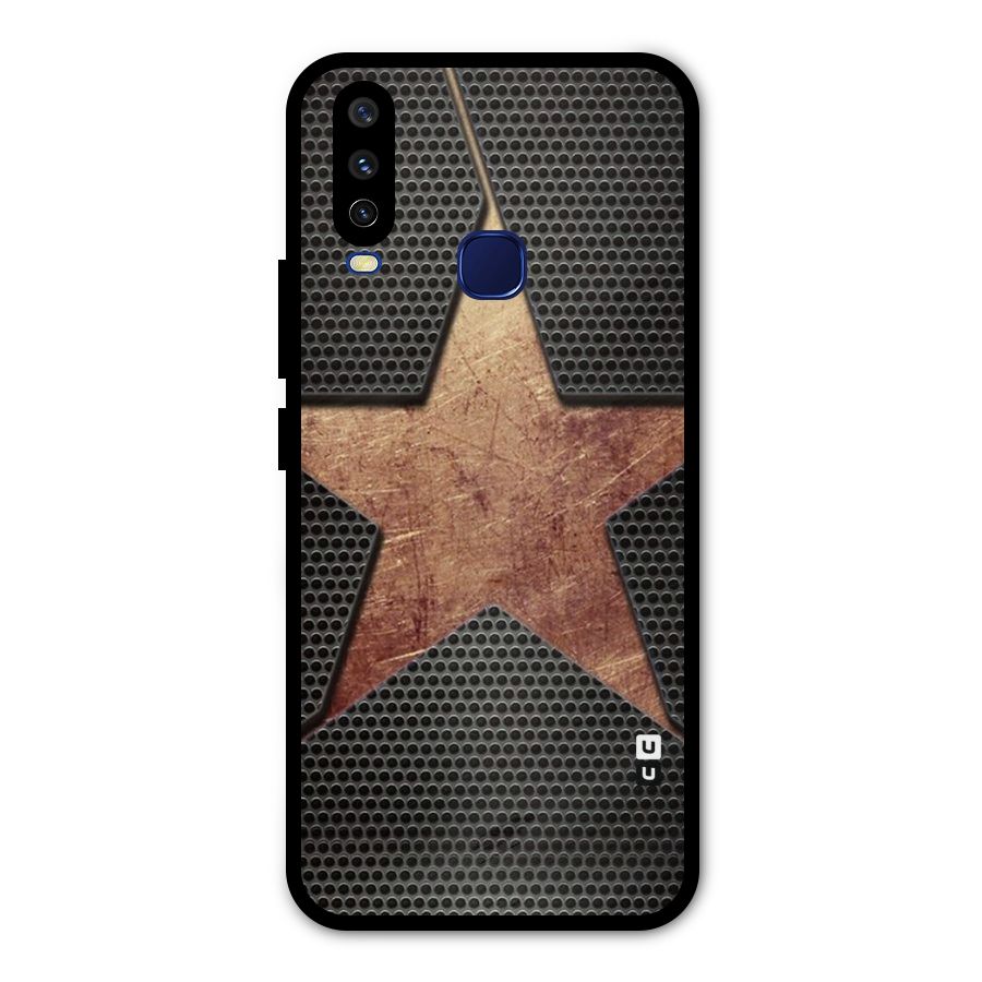 Rugged Gold Star Metal Back Case for Vivo Y12