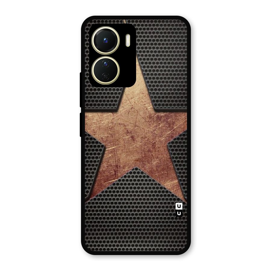 Rugged Gold Star Metal Back Case for Vivo Y16
