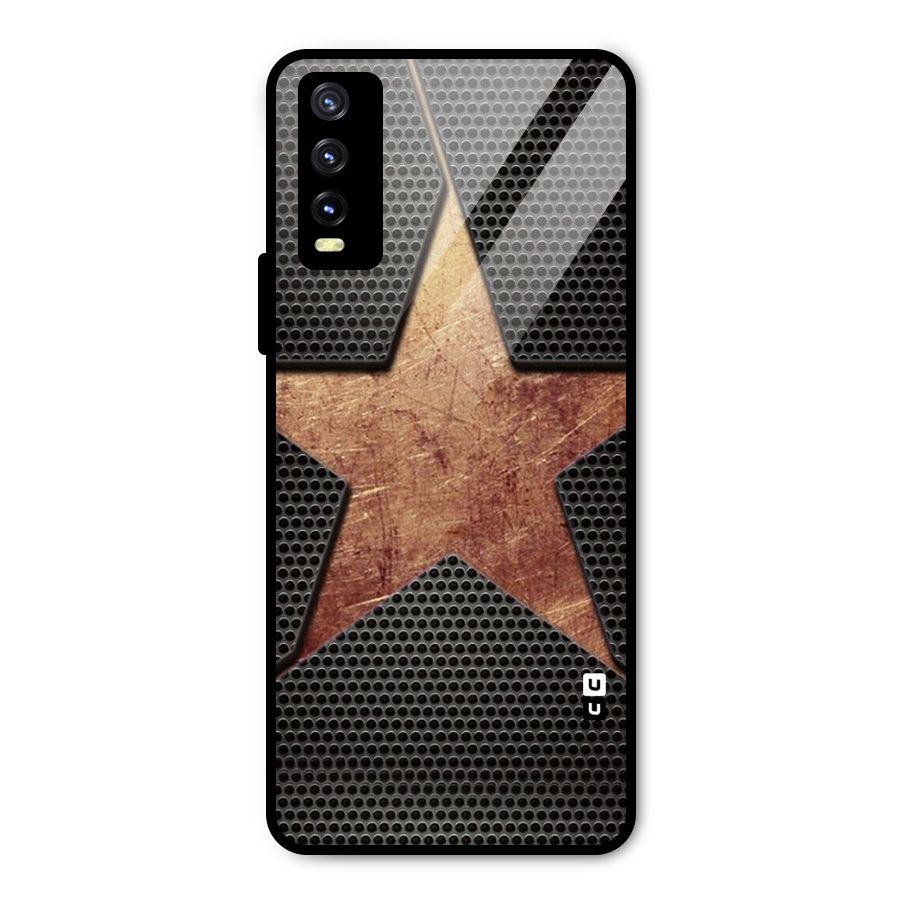 Rugged Gold Star Metal Back Case for Vivo Y20