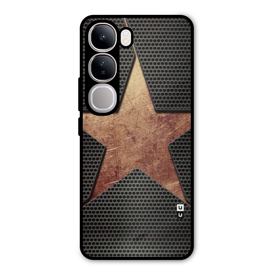 Rugged Gold Star Metal Back Case for Vivo Y300