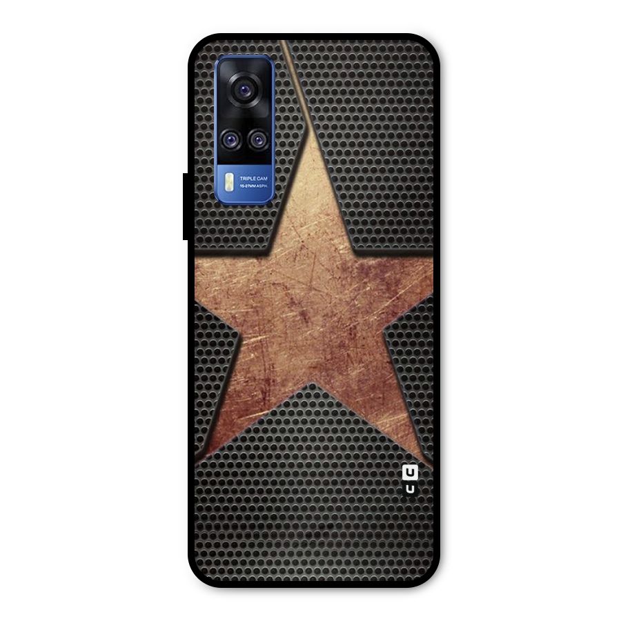 Rugged Gold Star Metal Back Case for Vivo Y31