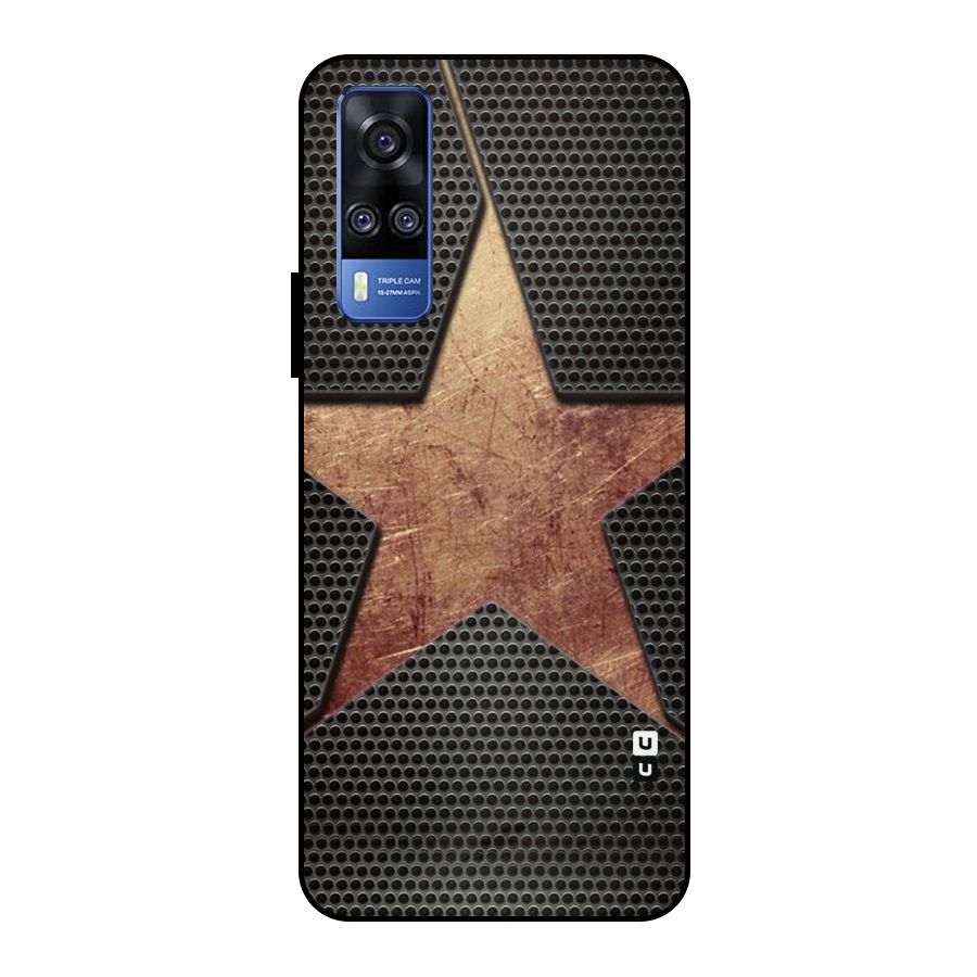 Rugged Gold Star Metal Back Case for Vivo Y51