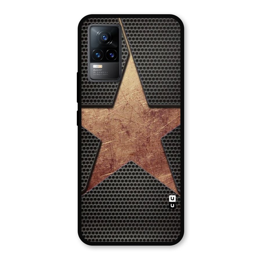 Rugged Gold Star Metal Back Case for Vivo Y73