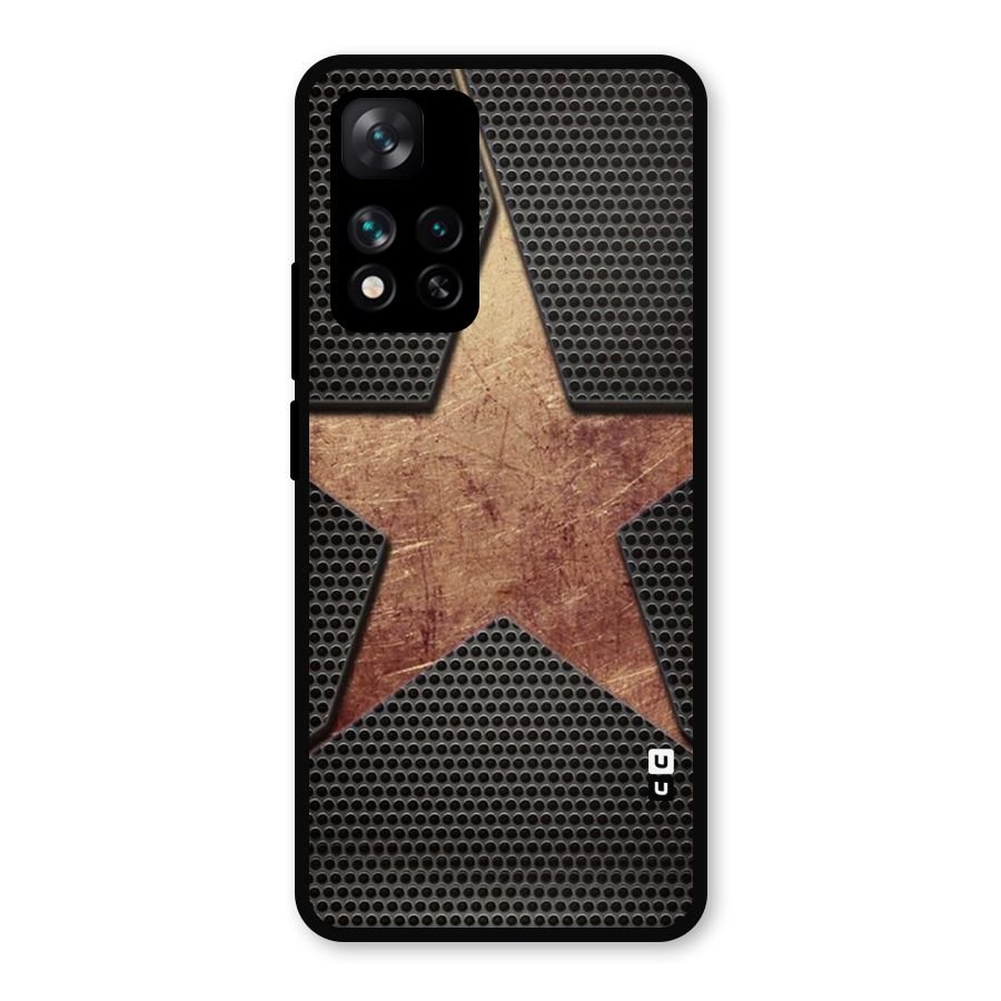 Rugged Gold Star Metal Back Case for Xiaomi 11i 5G