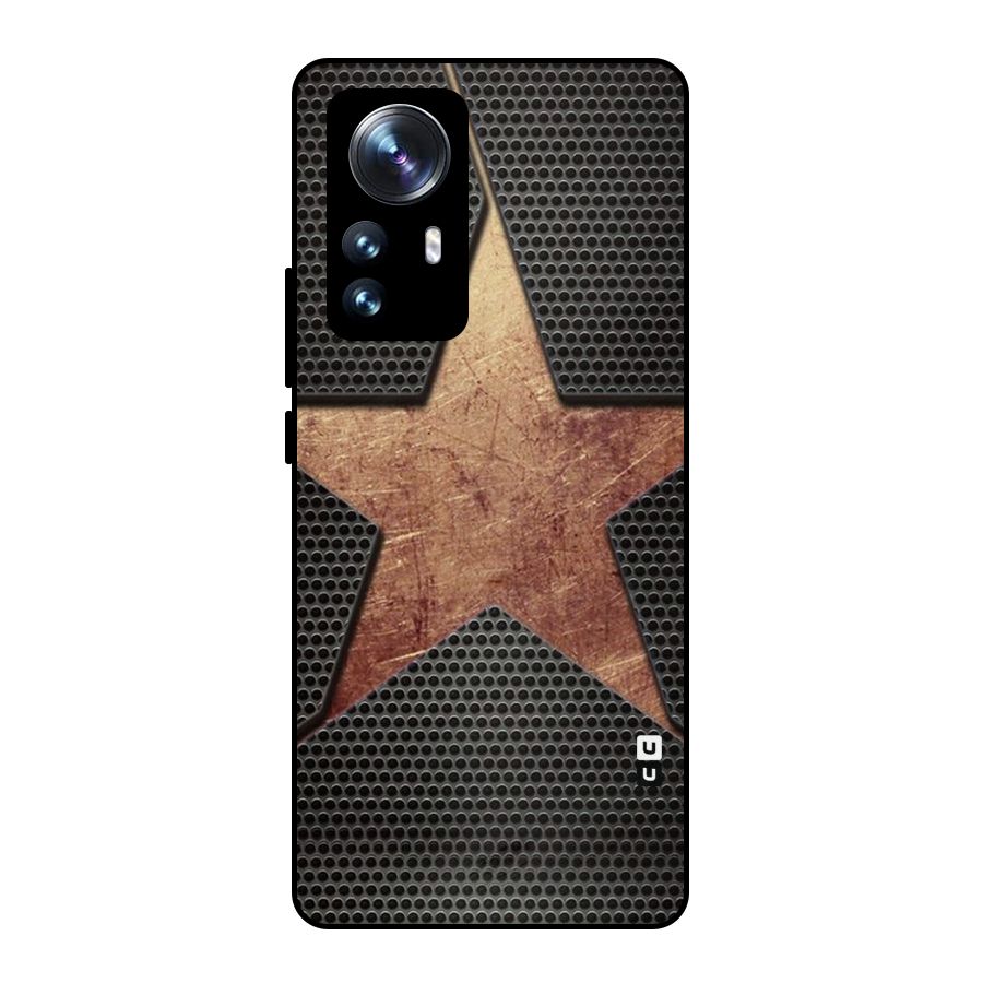 Rugged Gold Star Metal Back Case for Xiaomi 12 Pro
