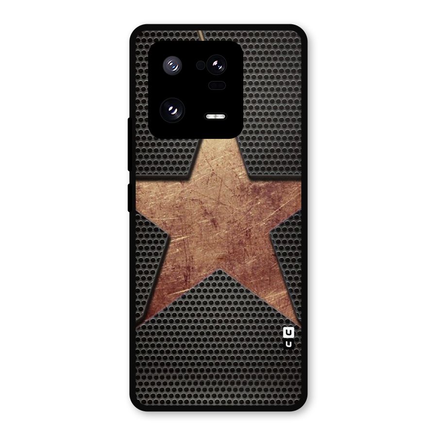 Rugged Gold Star Metal Back Case for Xiaomi 13 Pro