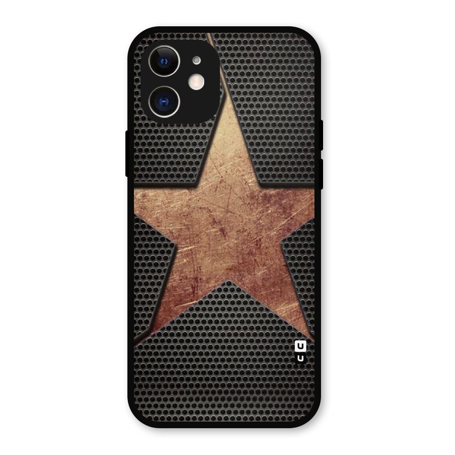 Rugged Gold Star Metal Back Case for iPhone 12