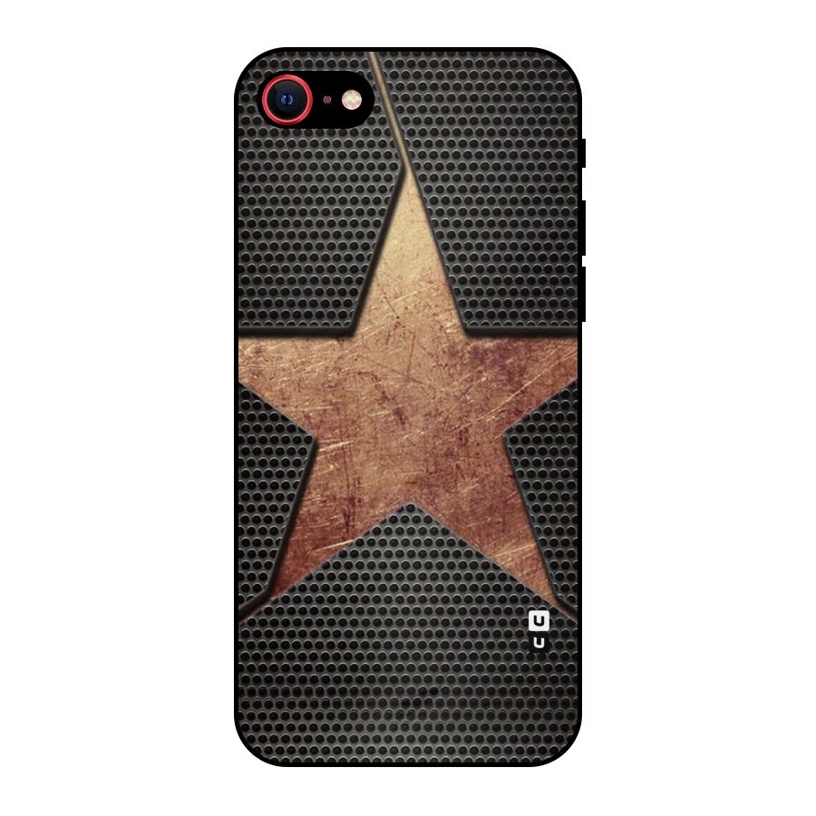 Rugged Gold Star Metal Back Case for iPhone 7