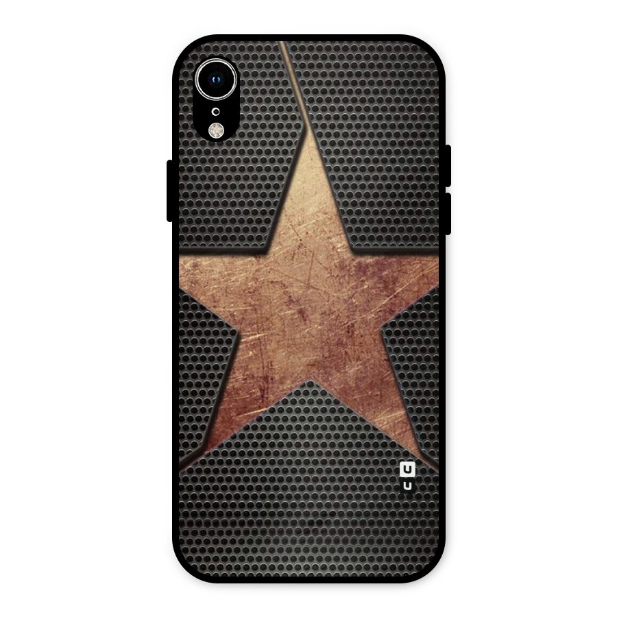 Rugged Gold Star Metal Back Case for iPhone XR