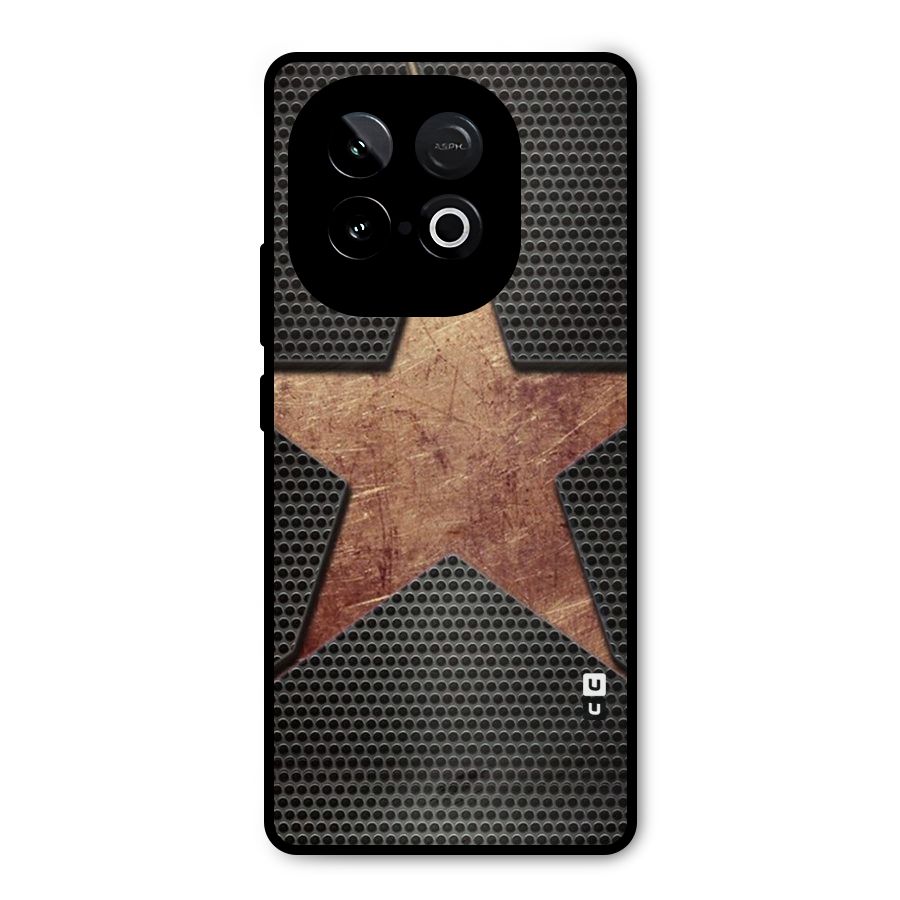 Rugged Gold Star Metal Back Case for iQOO Neo 10