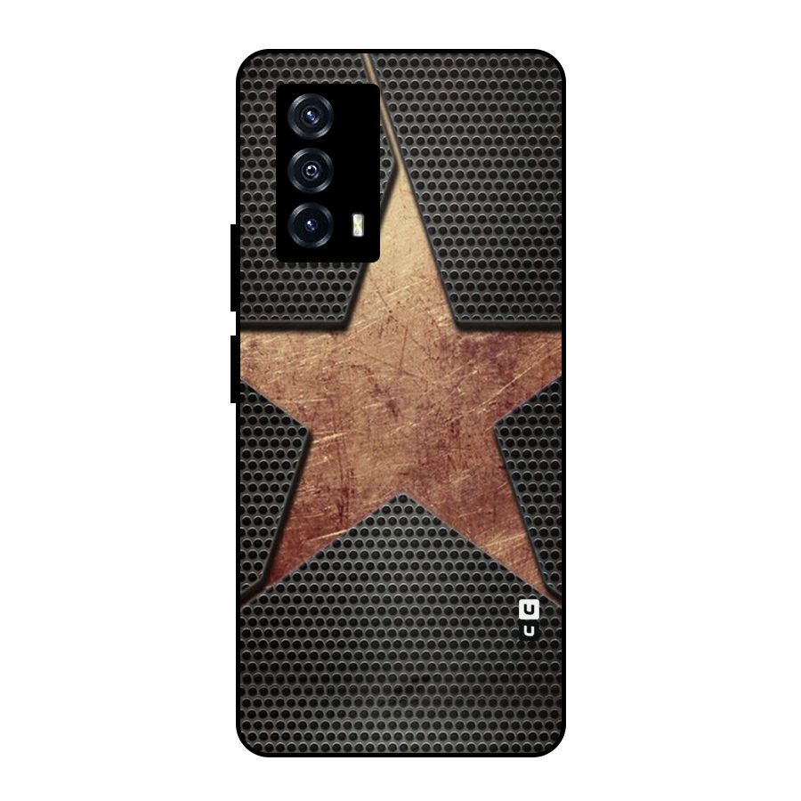 Rugged Gold Star Metal Back Case for iQOO Z5
