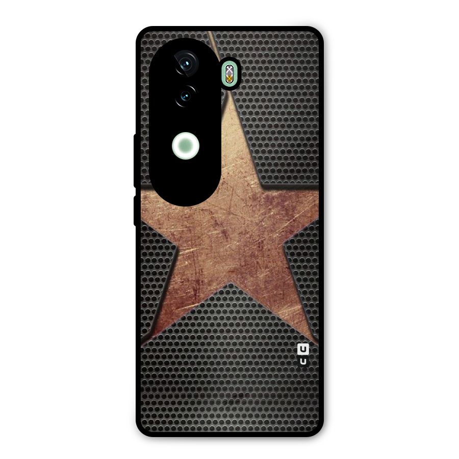 Rugged Gold Star Metal Back Case for iQOO Z9s