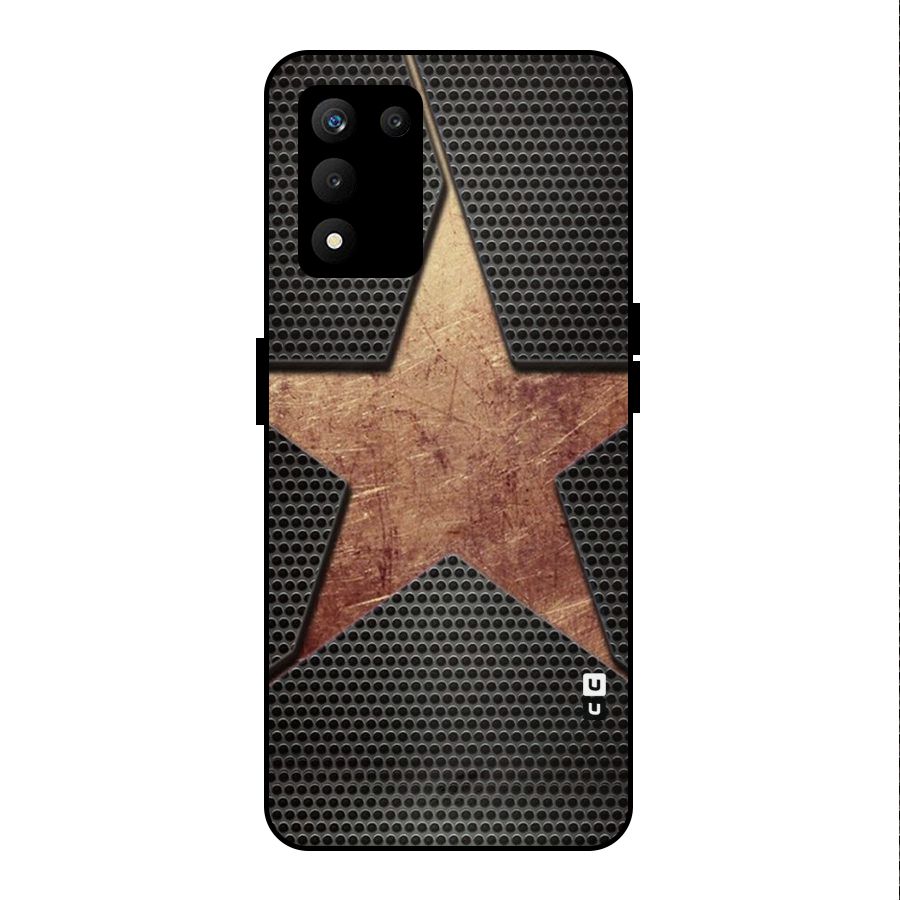 Rugged Gold Star Metal Back Case for realme 9 5G SE